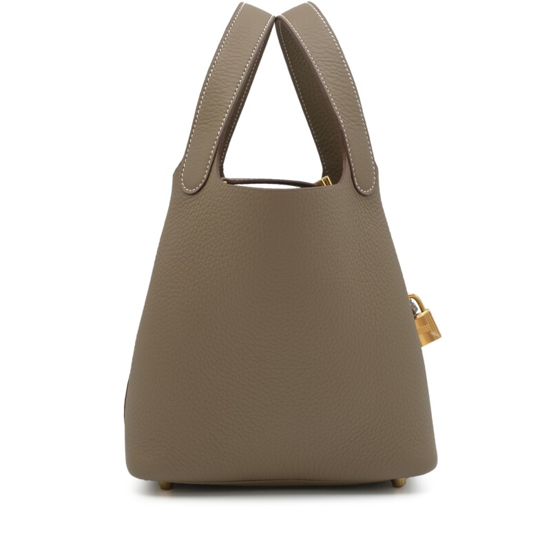 Hermès Etoupe Clemence Picotin Lock 18 Gold Hardware