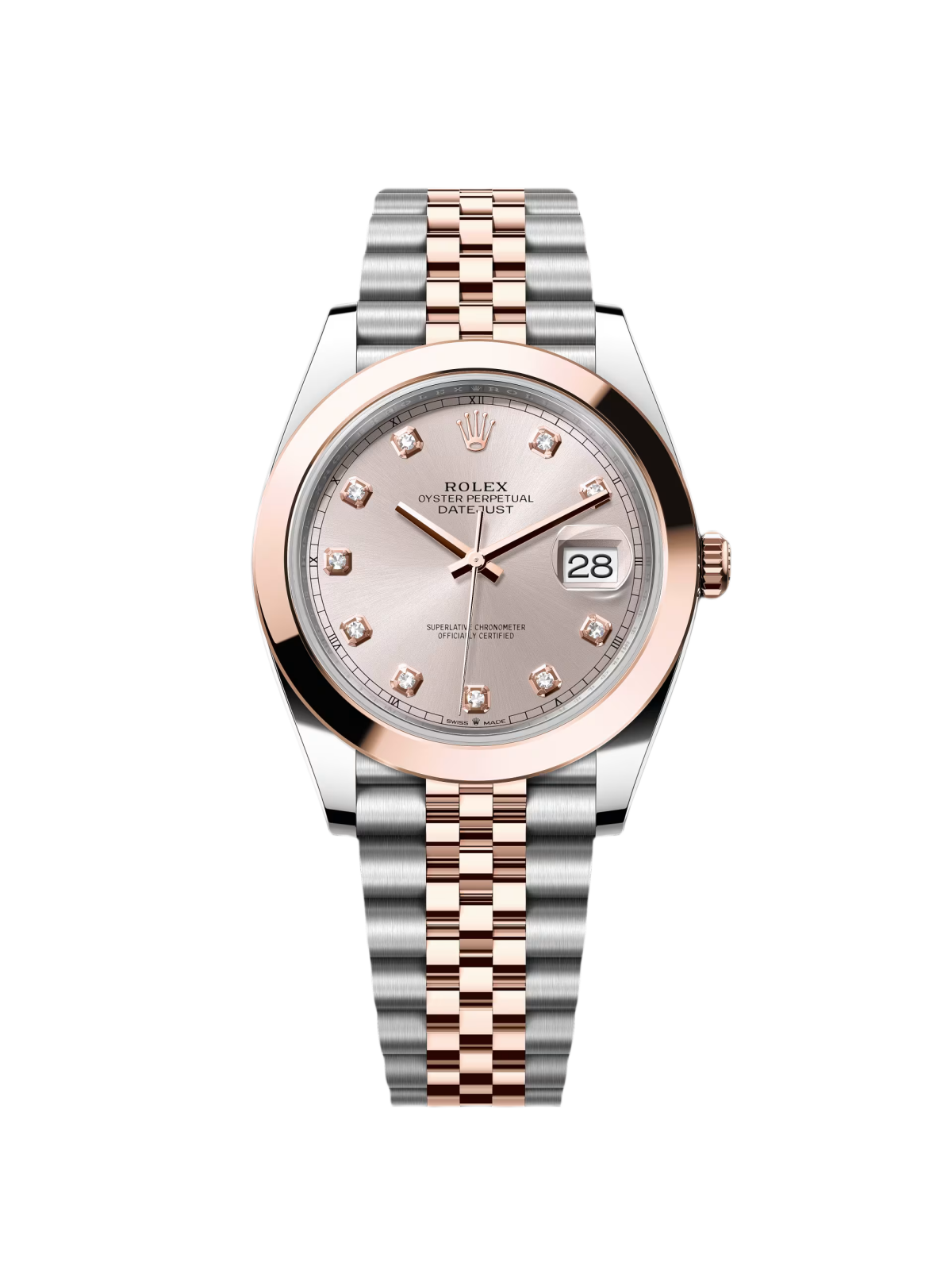 【Super Clone】ROLEX Datejust 41mm 126301 Sundust Diamond Jubilee Steel and Everose Gold Watch