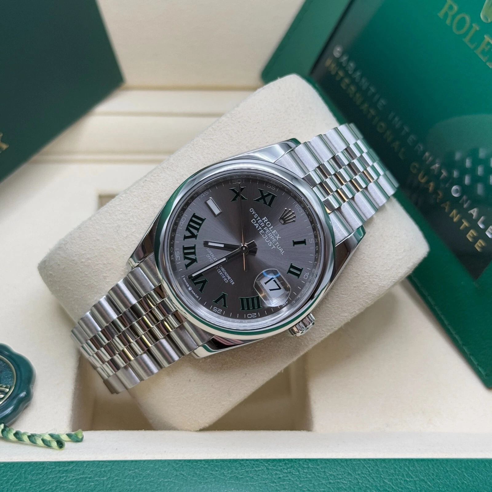【Super Clone】ROLEX  Datejust 36mm 126200 Oyster Perpetual Wimbledon Dial Jubilee Stainless Steel