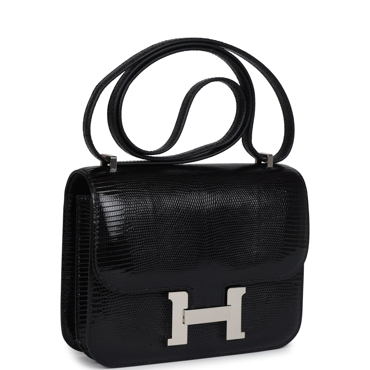 Hermès Constance 18 Black Varanus Salvator Lizard Palladium Hardware