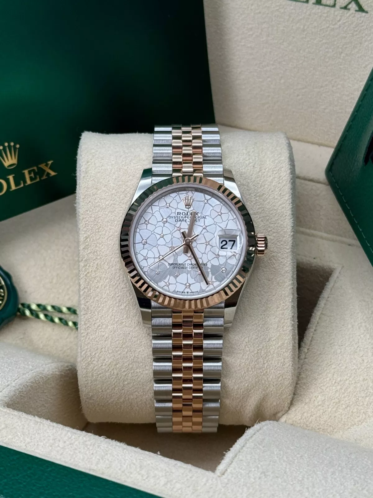 【Super Clone】RLX Datejust m278271-0031/0032 Silver Floral Motif 31mm Dial Oyster Bracelet Watch
