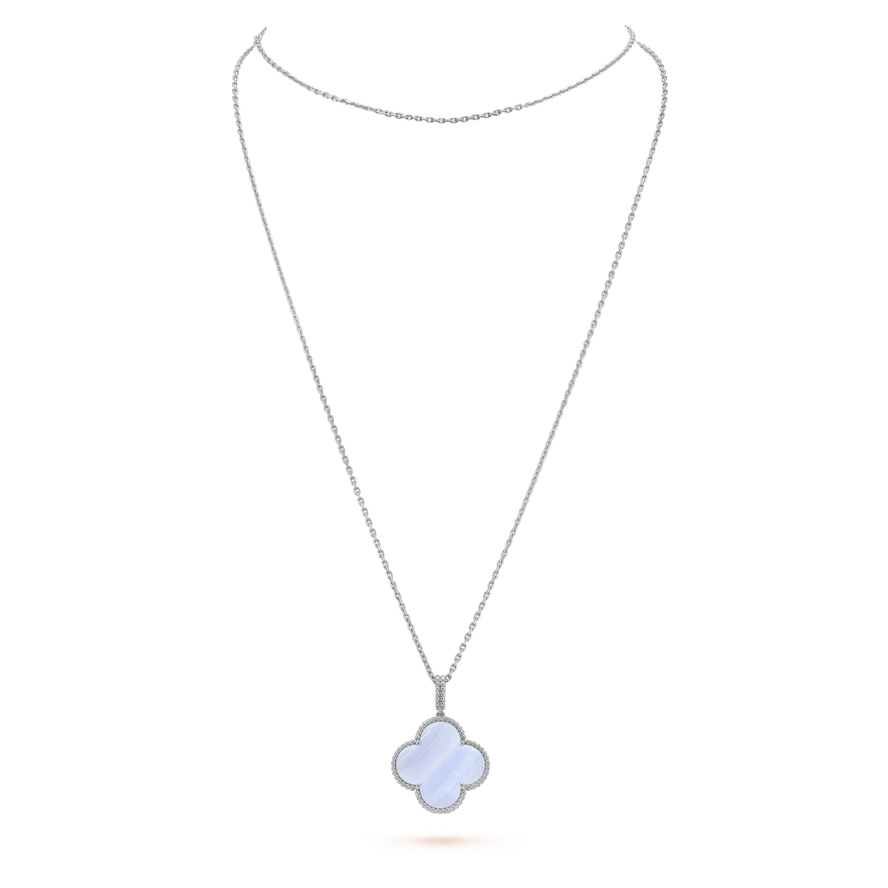 Regalia jewelryCLOVER SILVER CHALCEDONY BIG CLOVER NECKLACE