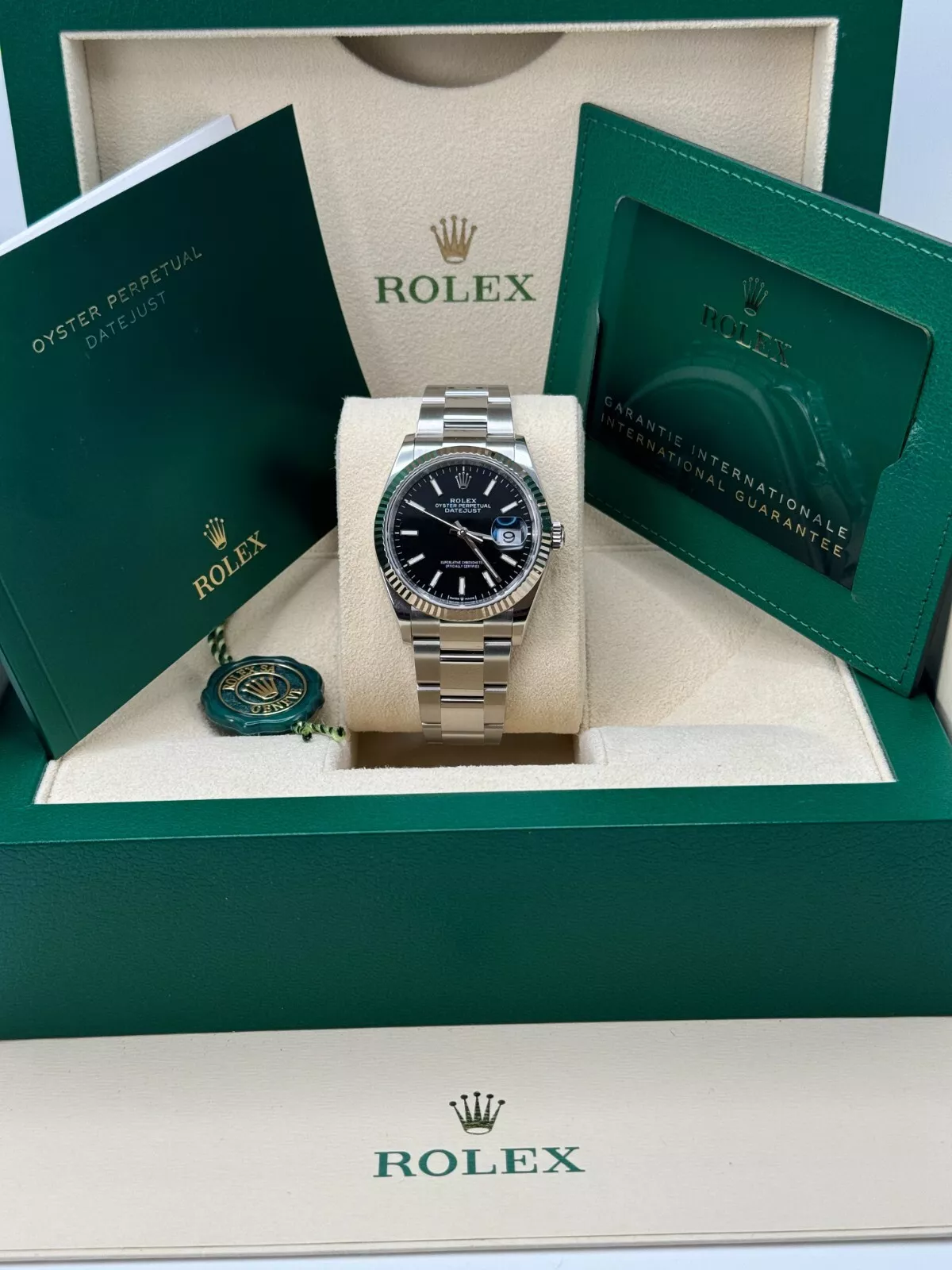 【Super Clone】 ROLEX  Datejust 36mm 126234 Black Index Jubilee Stainless Steel Mens Watch