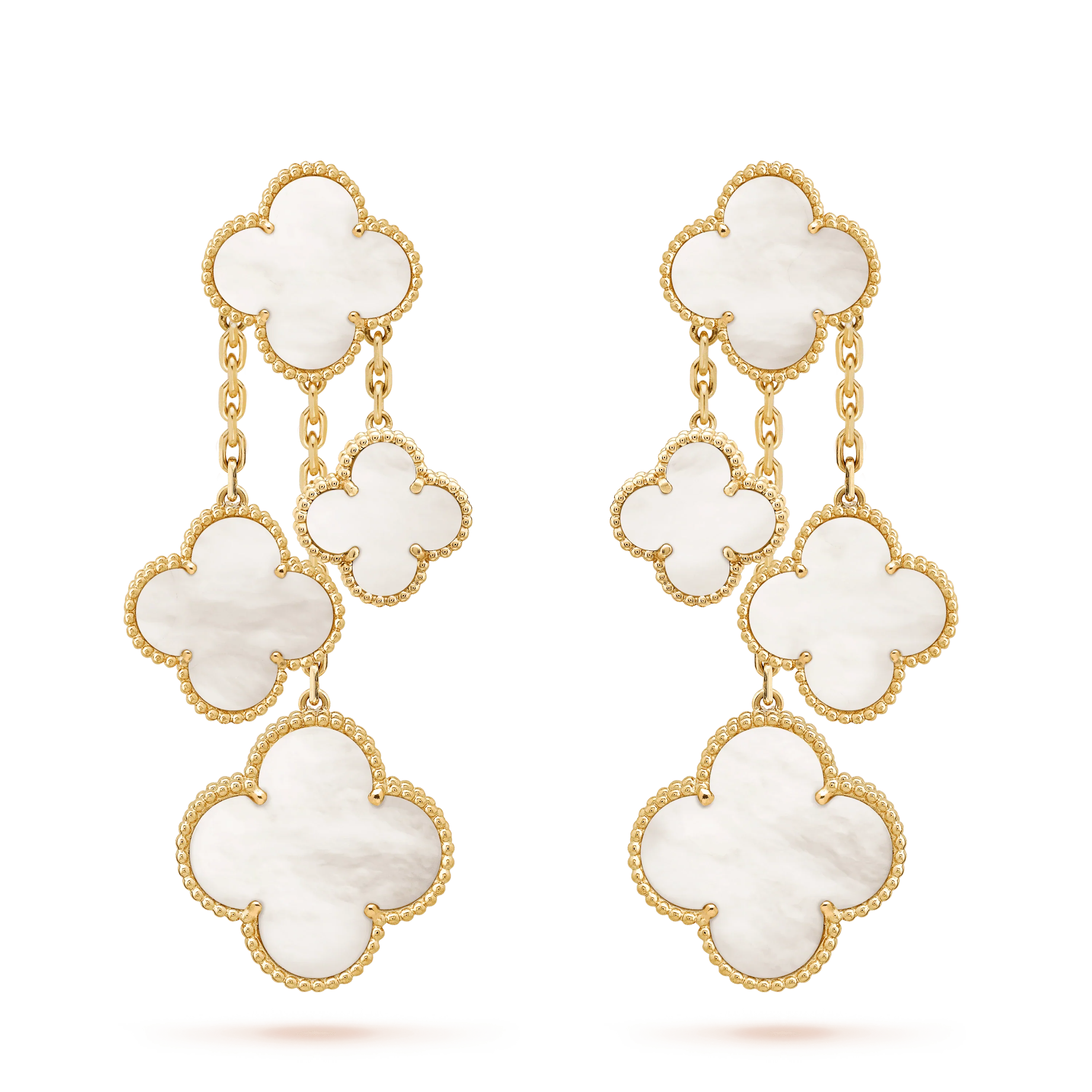 Regalia jewelryCLOVER EARRINGS WHITE MOP 4 MOTIFS GOLD