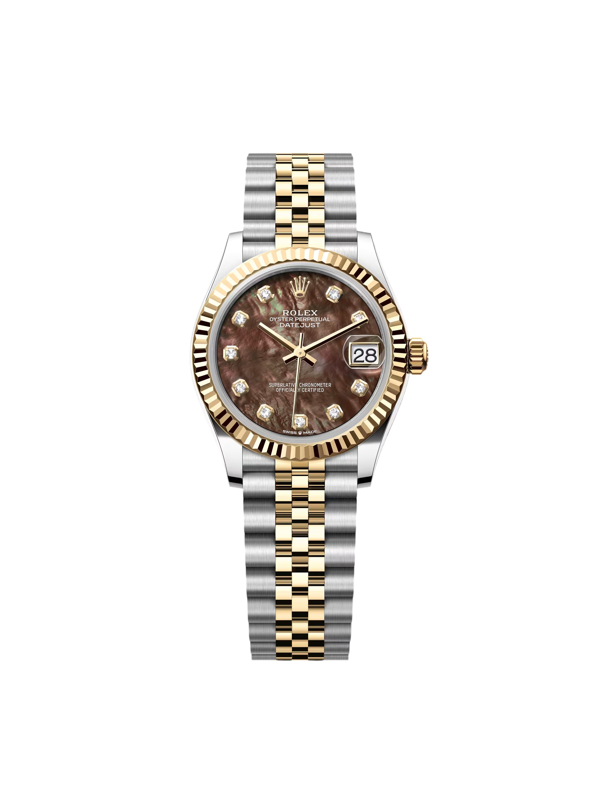 【Super Clone】ROLEX Datejust m278273-0023/0024 31mm Black Mother-of-Pearl Dial Stainless Steel and Yellow Gold Oyster Watch