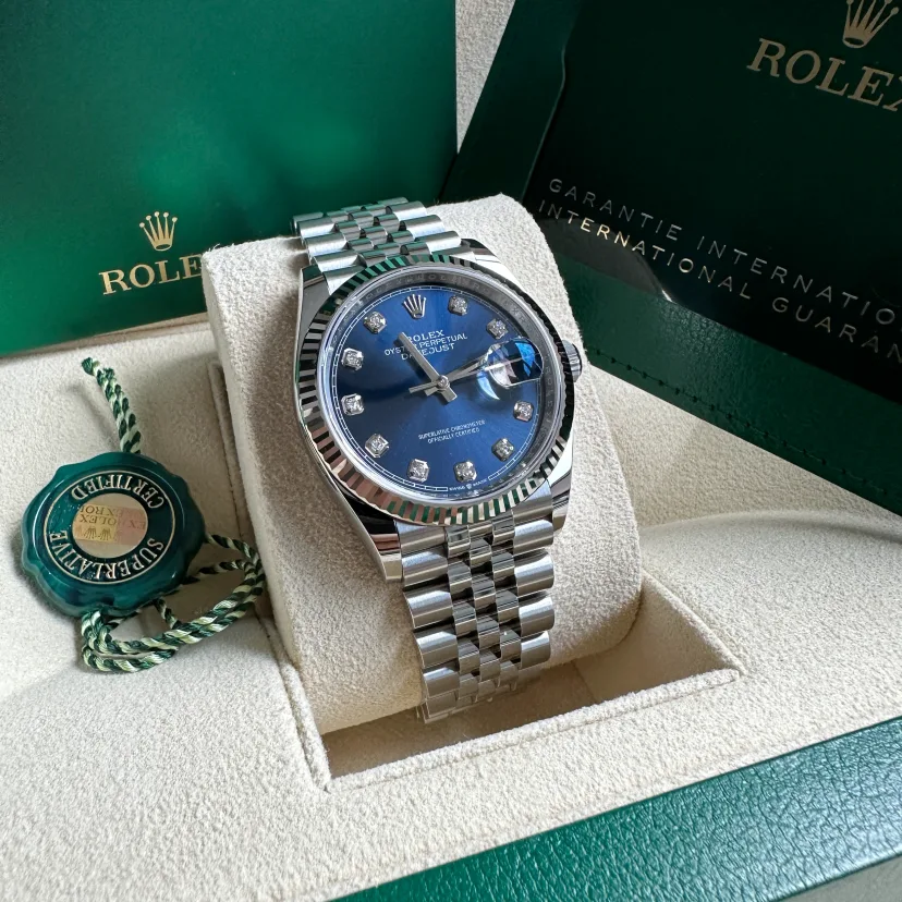 【Super Clone】ROLEX  Datejust 36mm 126234 Blue Diamond Dial Stainless Steel Jubilee Mens Watch