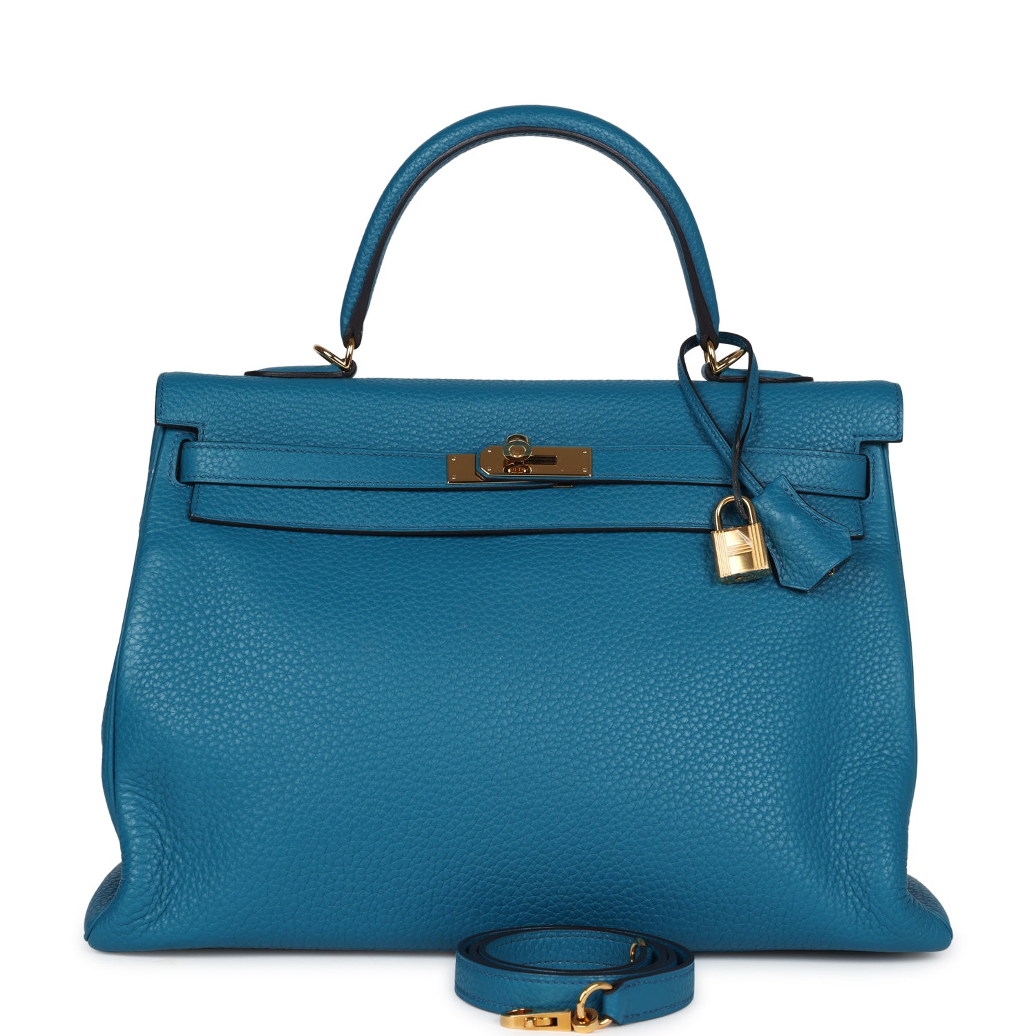 Hermès Kelly Retourne 35 Cobalt Clemence Gold Hardware