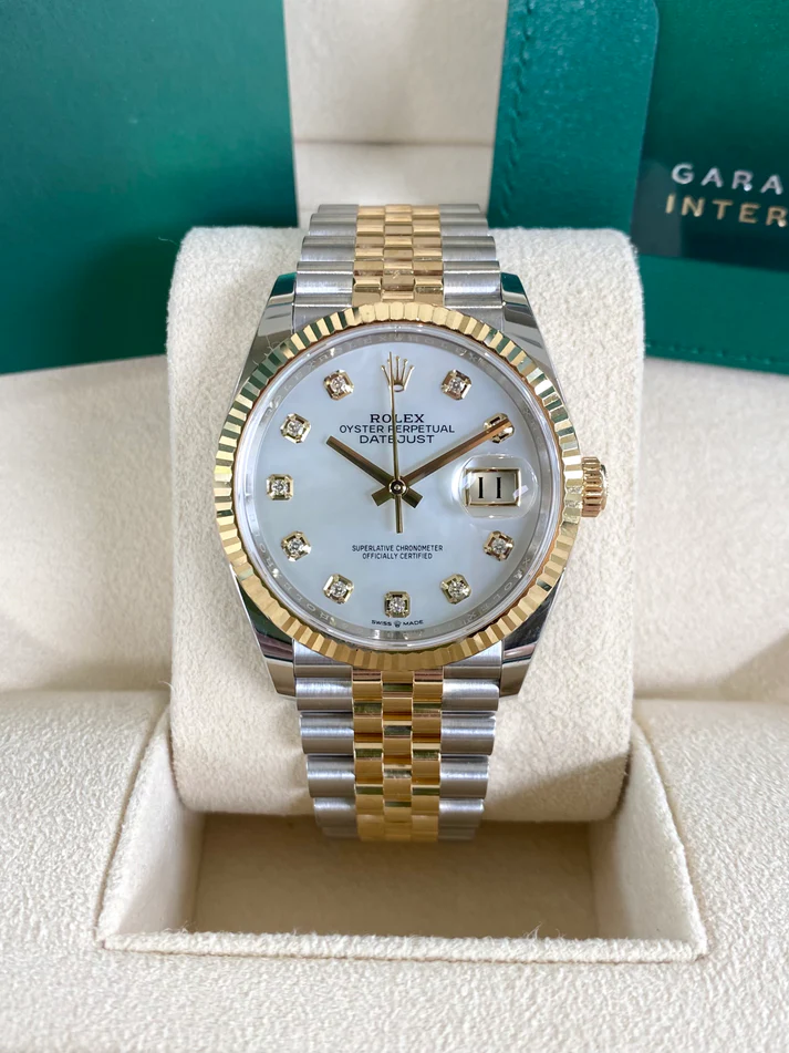 【Super Clone】ROLEX  Datejust 36mm 126233 MOP Diamond Dial Jubilee Two-Tone Bracelet Watch