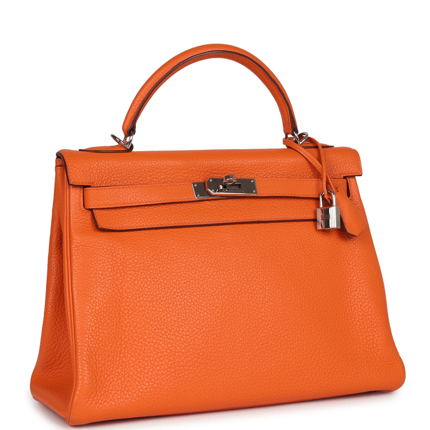 Hermès Kelly Retourne 32 Orange Togo Palladium Hardware