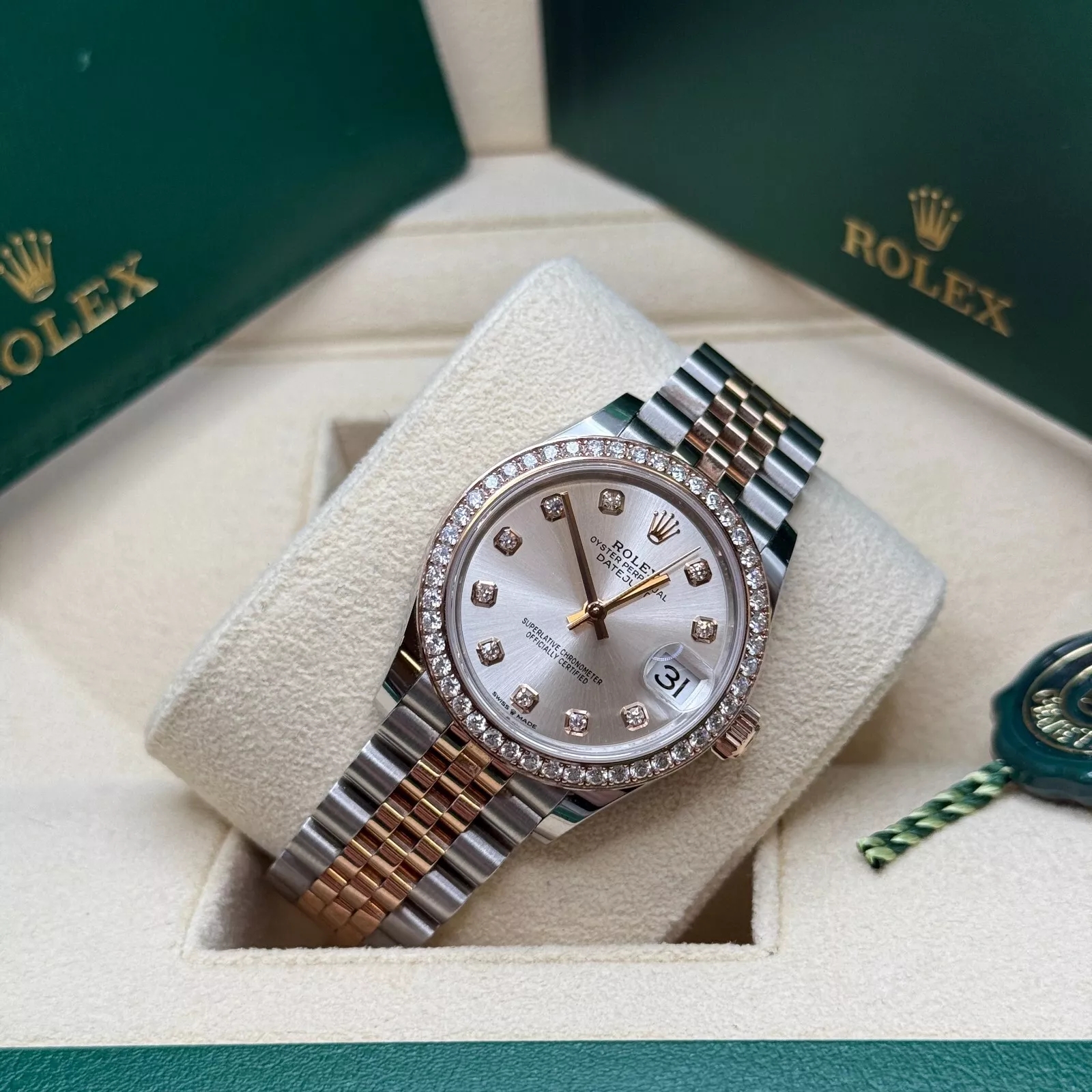 【Super Clone】ROLEX Datejust m278381-0015/0016 Silver Diamond Dial Diamond-Set Bezel 31mm