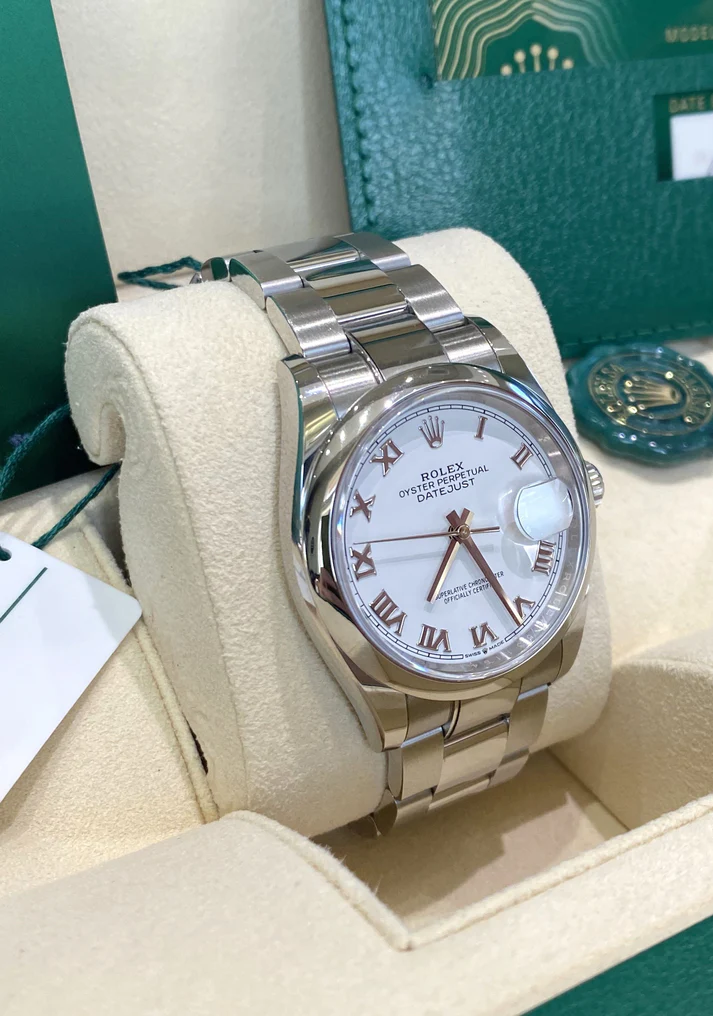 【Super Clone】ROLEX  Datejust 36mm 126200 Stainless Steel White Roman Dial Oyster