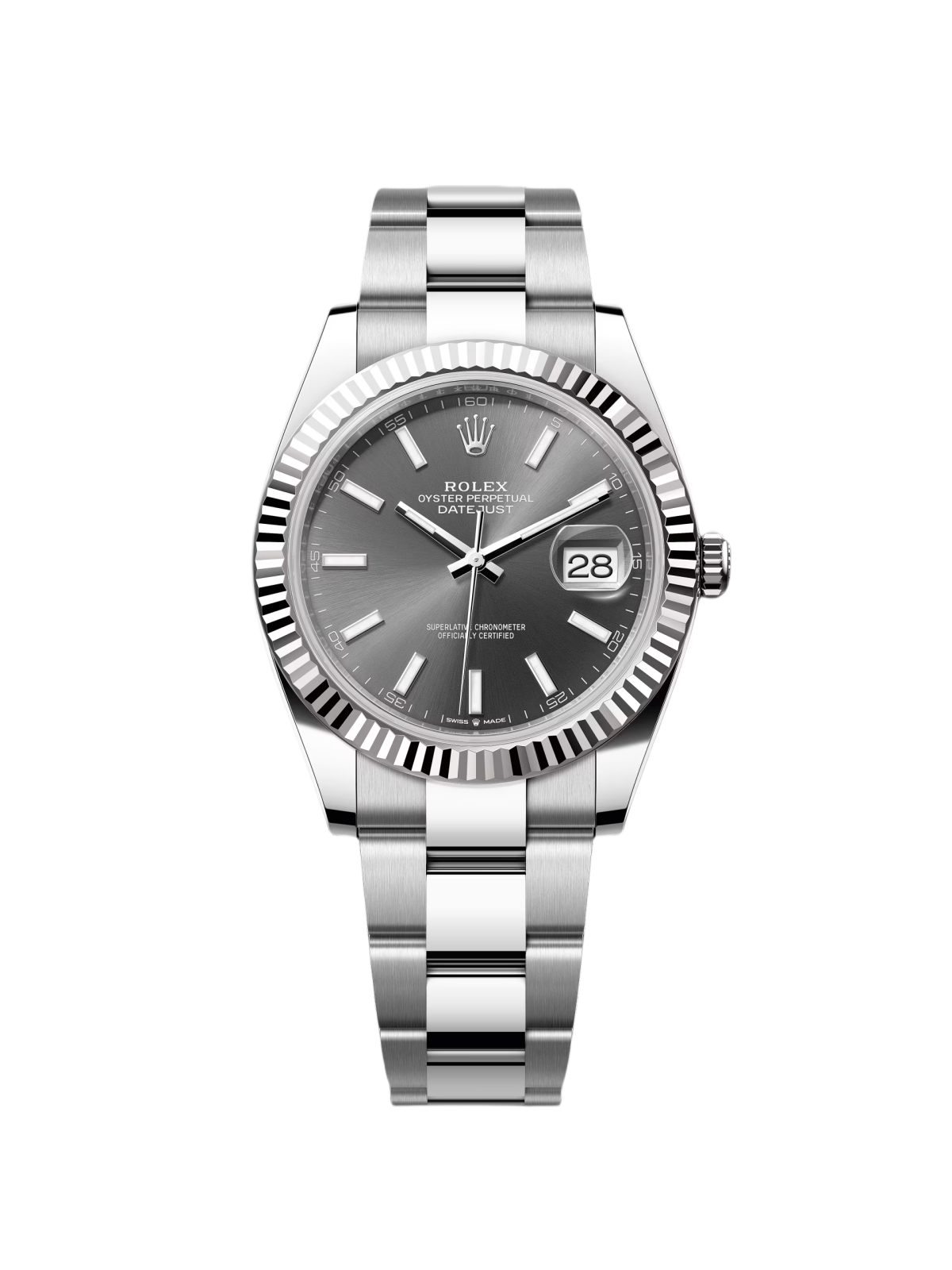 【Super Clone】ROLEX  Datejust 41mm 126334 Dark Rhodium Index Jubilee Stainless Steel