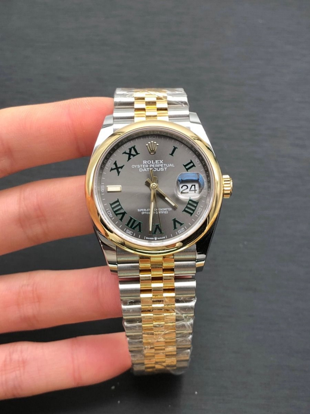 【Super Clone】ROLEX  Datejust 36mm 126203 Slate Dial 36mm Domed Bezel Oyster Bracelet
