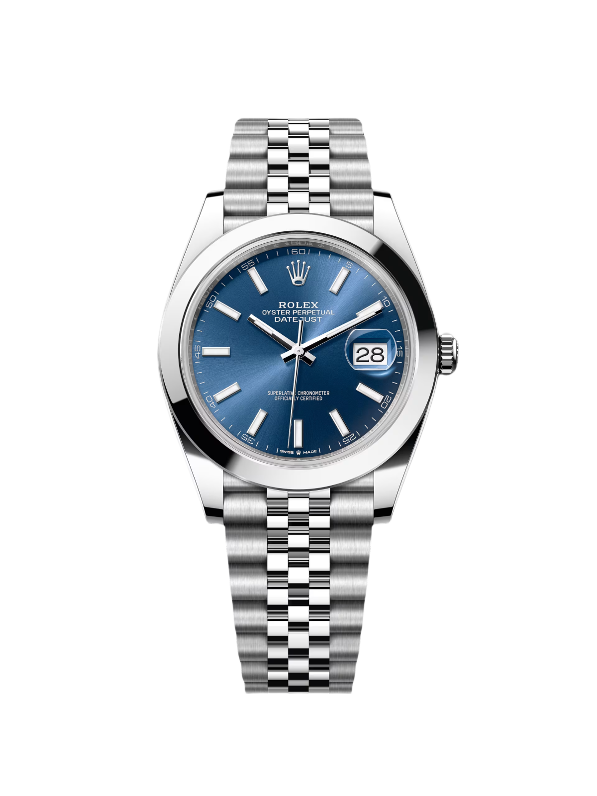 【Super Clone】ROLEX Datejust 41mm 126300 Blue Index Jubilee Stainless Steel Men's Watch