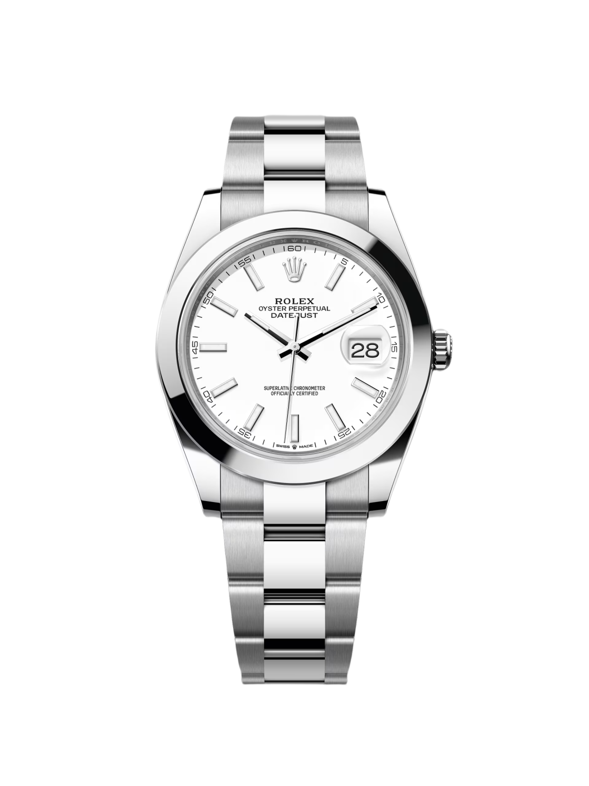 【Super Clone】ROLEX Datejust 41mm 126300 White Index Oyster Stainless Steel Watch