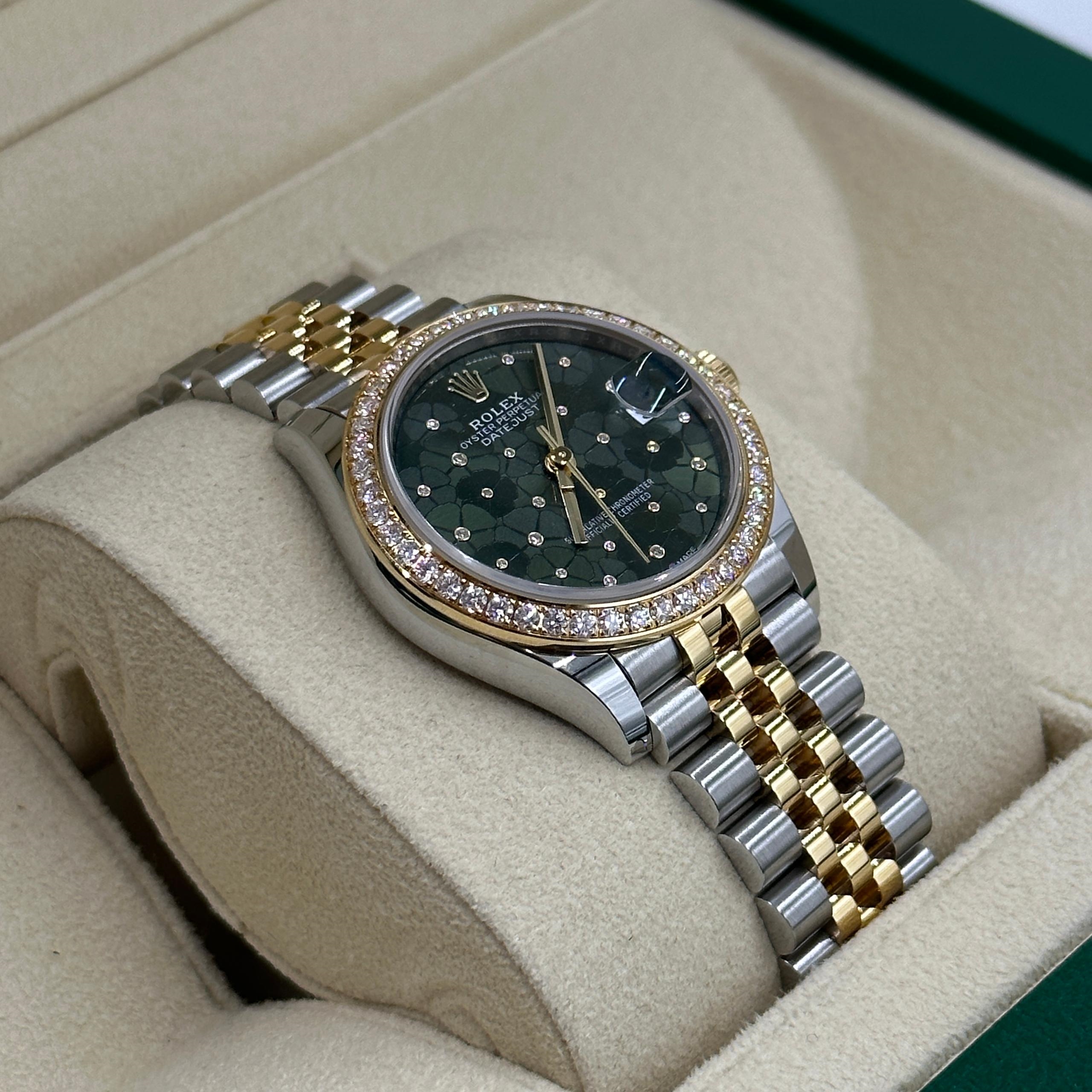 【Super Clone】ROLEX Datejust m278383-0031/0032 31mm Green Floral Dial Oyster Bracelet
