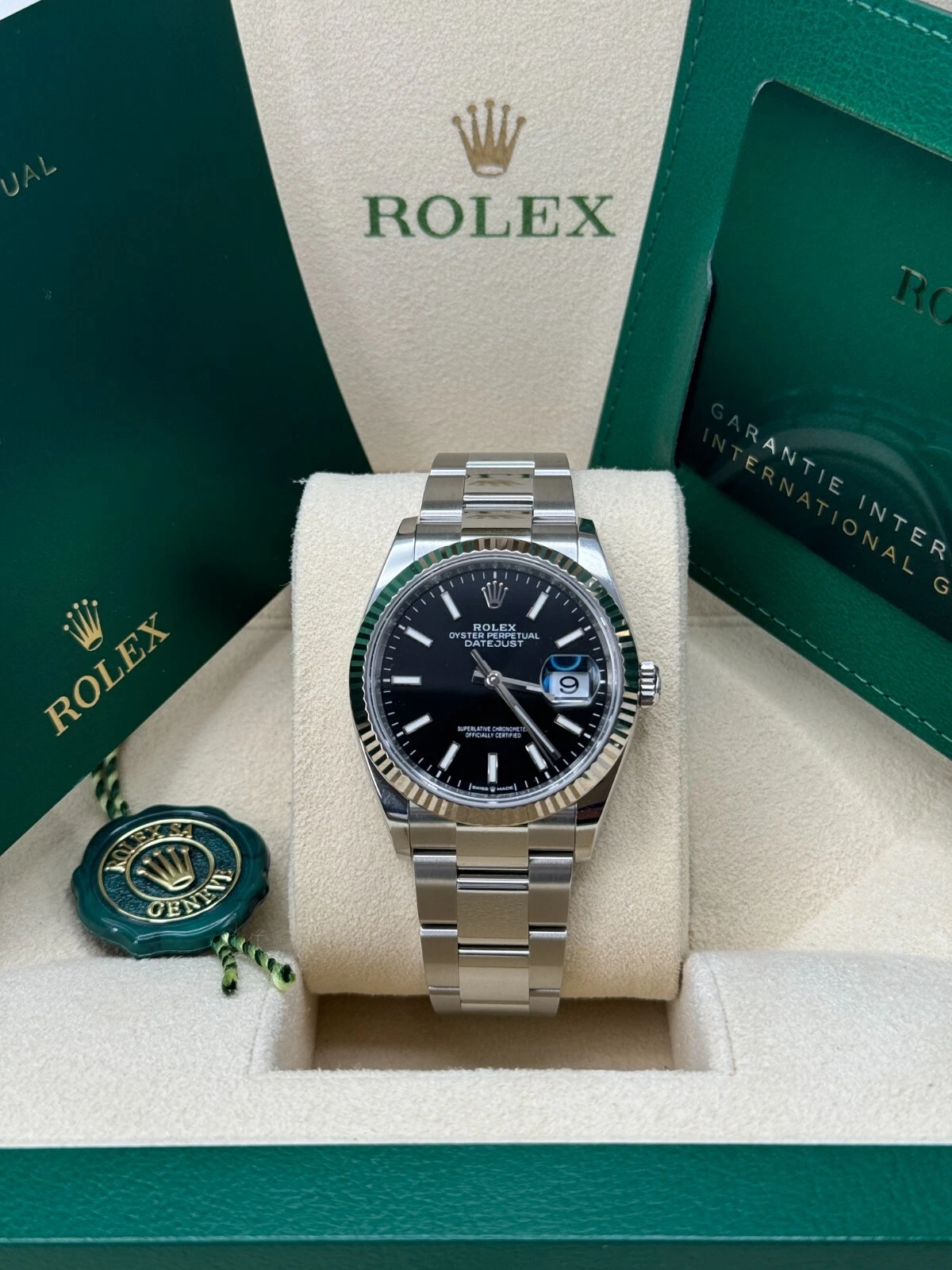 【Super Clone】 ROLEX  Datejust 36mm 126234 Black Index Jubilee Stainless Steel Mens Watch