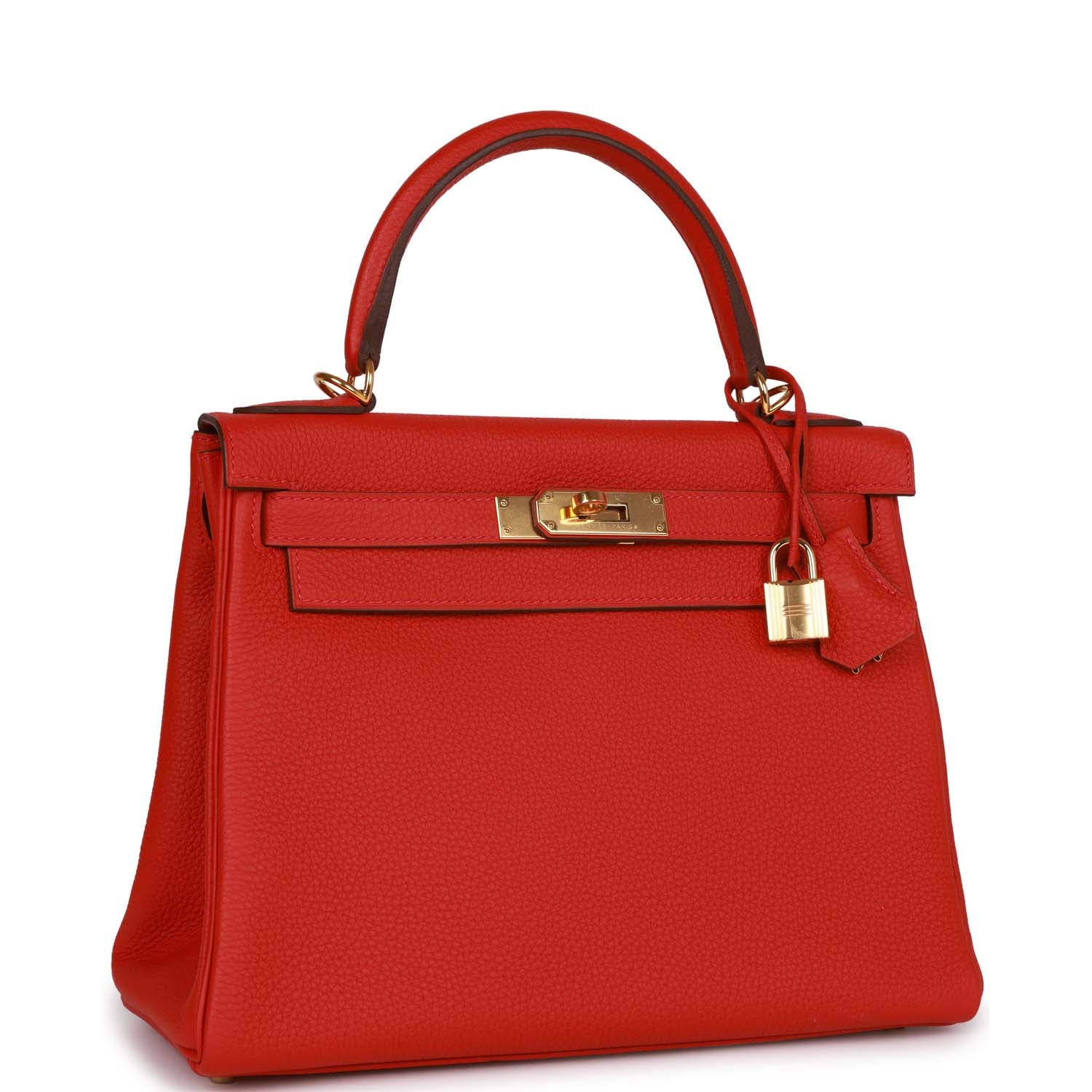 Hermès Kelly Retourne 28 Rouge Casaque Togo Gold Hardware