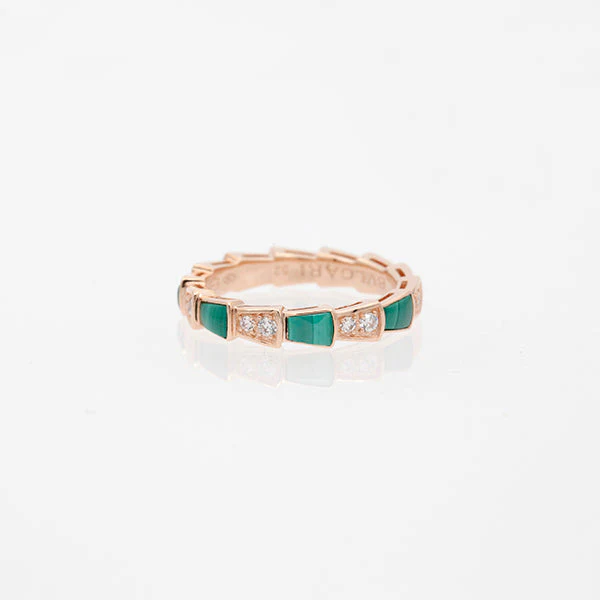 Regalia jewelrySERPENTI RING PINK GOLD MALACHITE DIAMOND 3MM