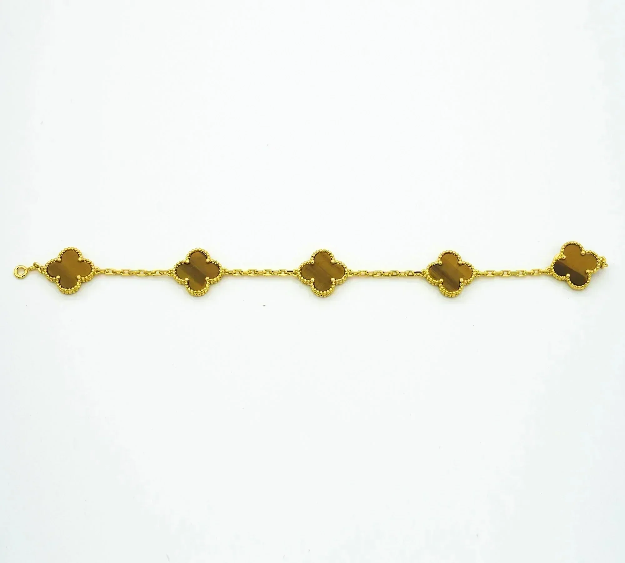 Regalia jewelryCLOVER  5 MOTIFS TIGER EYE BRACELET