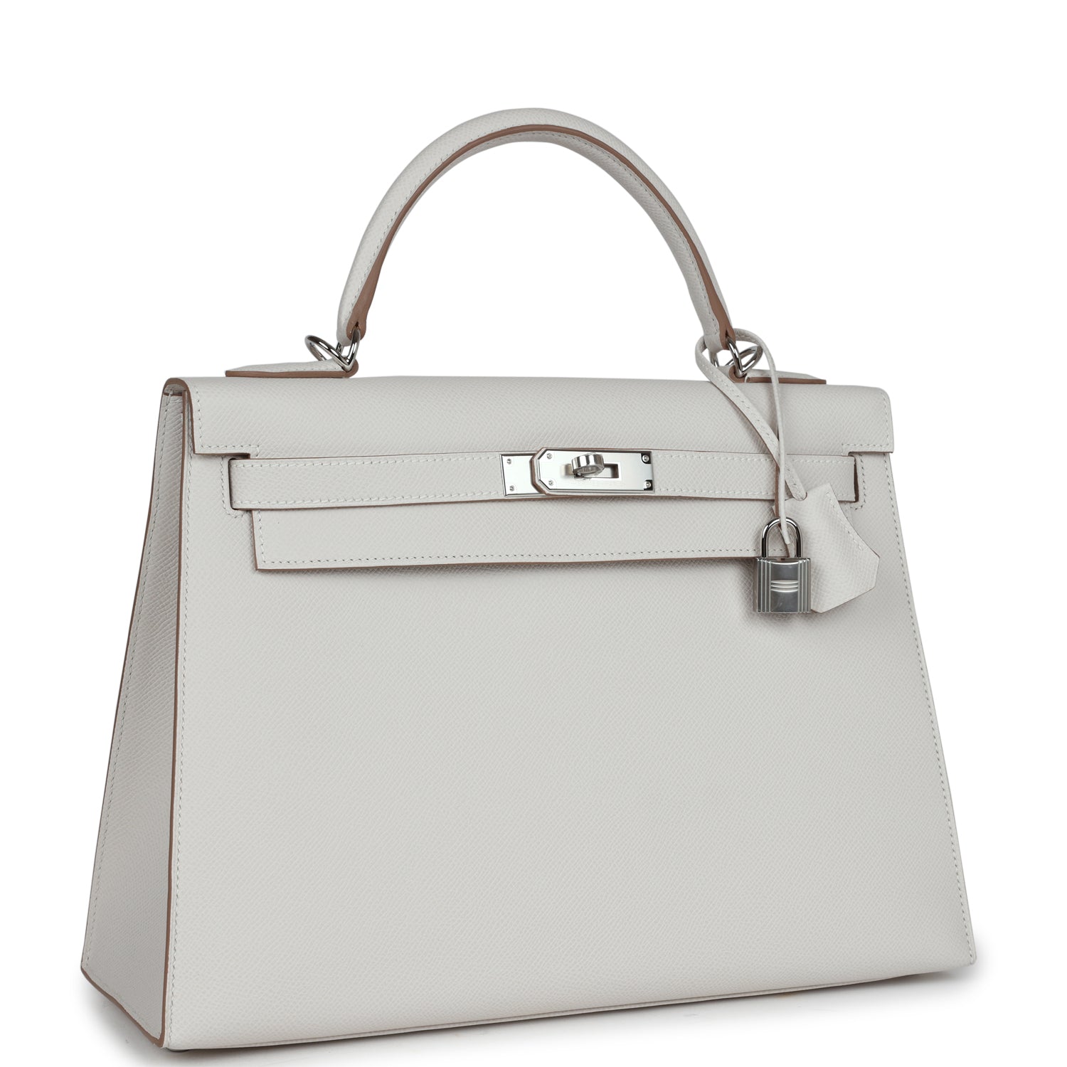 Hermès Kelly Sellier 32 Gris Pale Epsom Palladium Hardware
