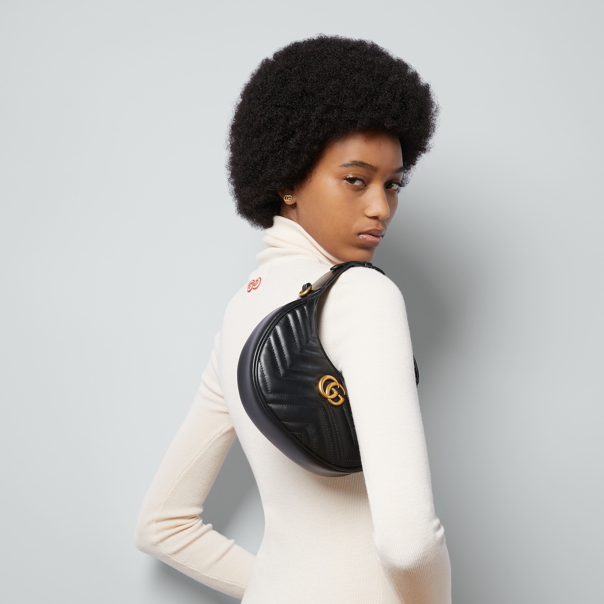GG Marmont Half-Moon-Shaped Mini Bag