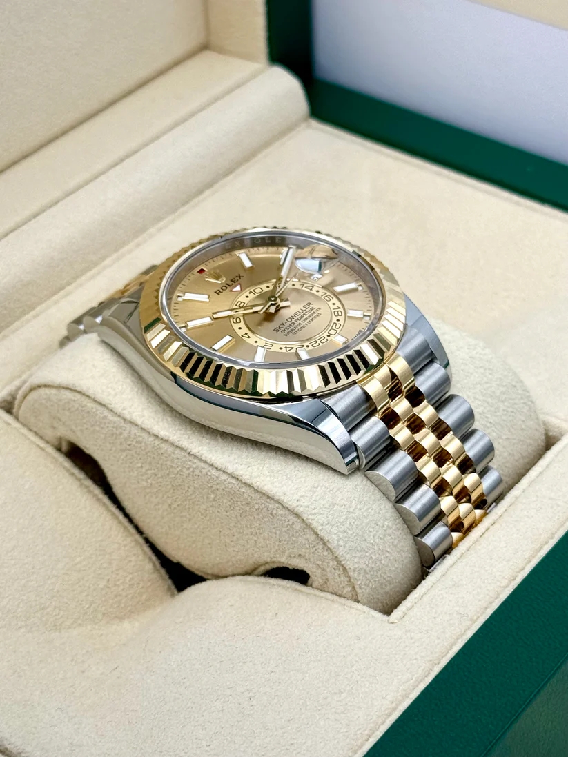 【Super Clone】ROLEX  Sky-Dweller 42mm 336933-0001/0002 Two-Tone Yellow Gold Champagne Dial Oyster