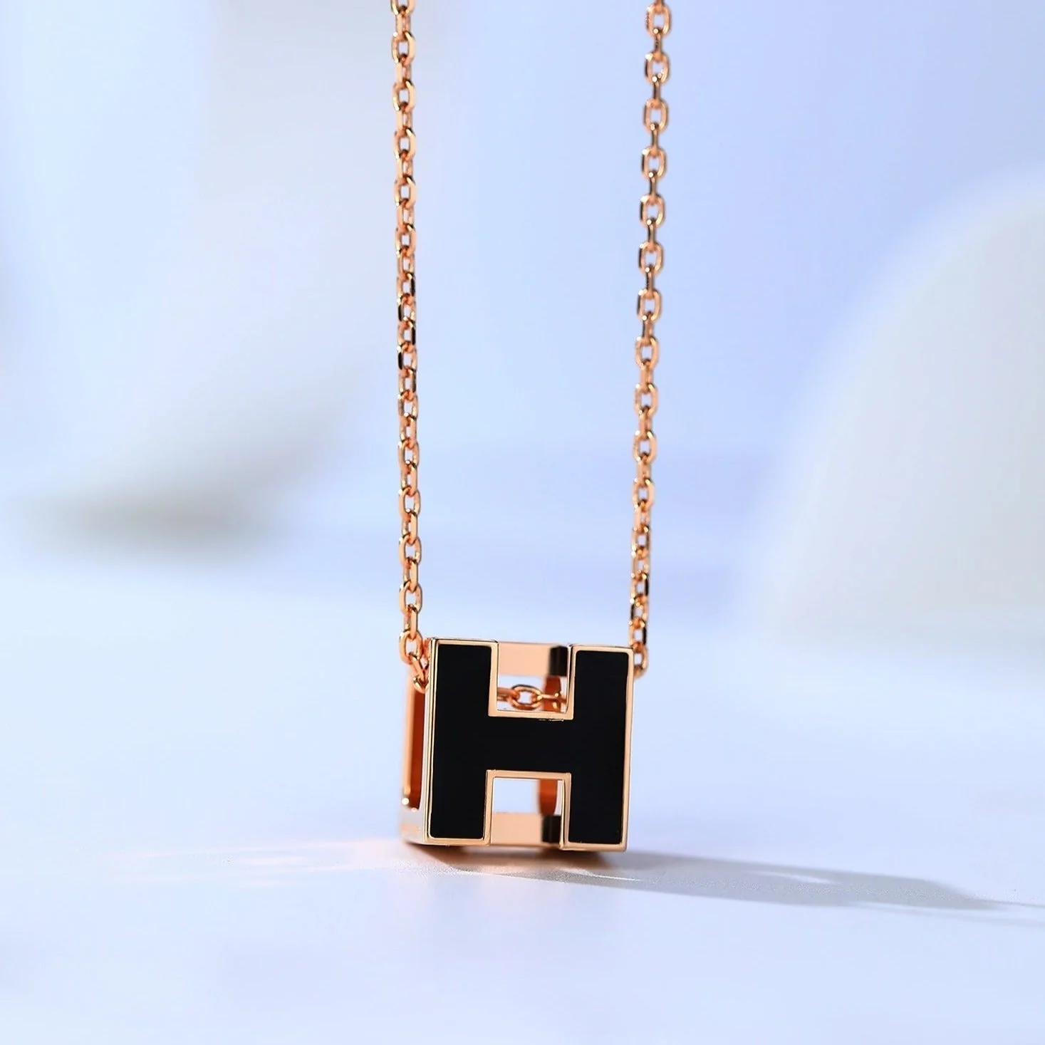 Regalia jewelryH CAGE PINK GOLD NECKLACE