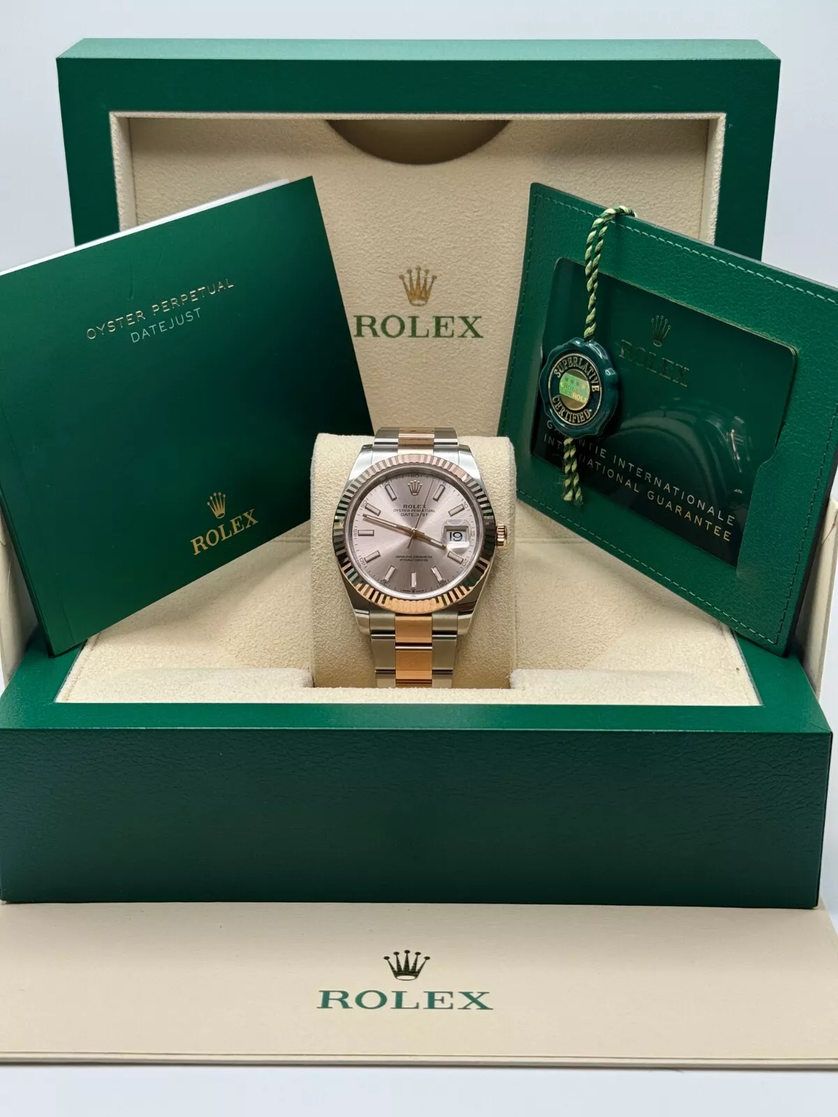 【Super Clone】ROLEX Datejust 41mm 126331 Sundust Index Oyster Steel and Everose Gold Watch