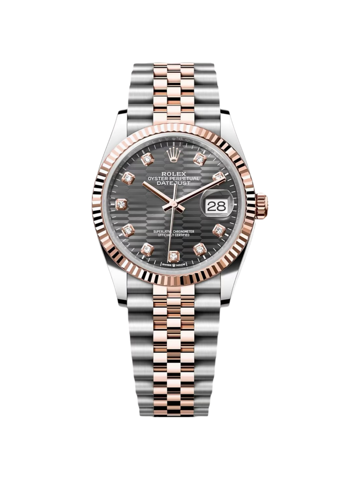 【Super Clone】ROLEX  Datejust 36mm 126231 Slate Fluted Motif Dial 36mm Jubilee Bracelet