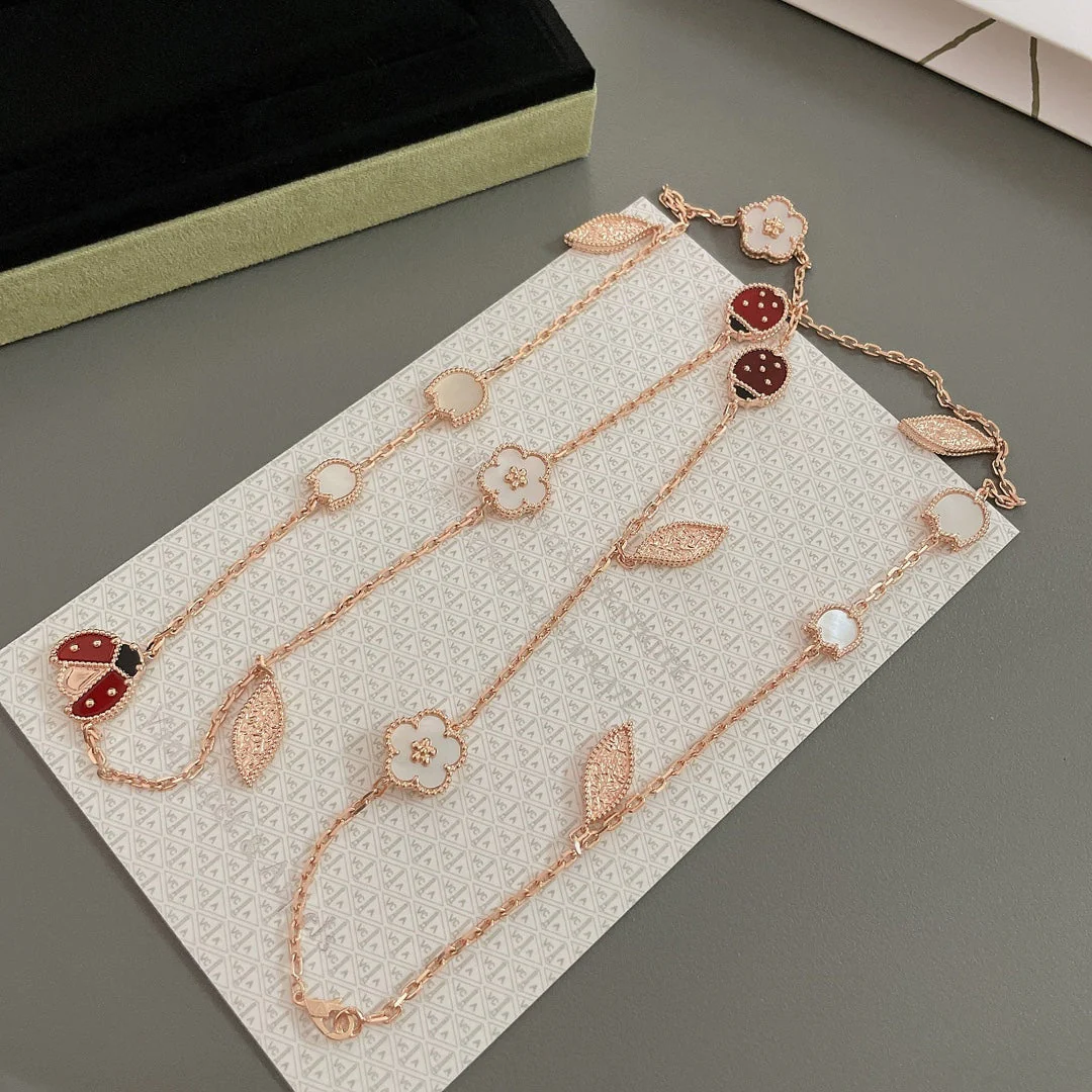 Regalia jewelryLUCKY SPRING 15 MOTIFS ROSE GOLD NECKLACE