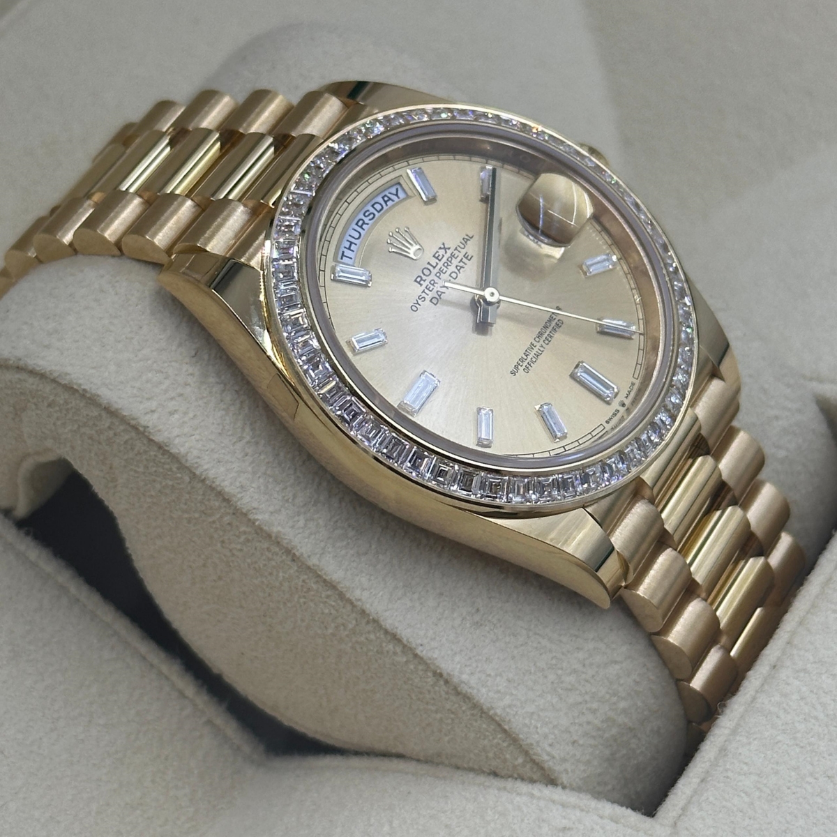 【Super Clone】ROLEX Day-Date 40mm 228398TBR-0002 Champagne Dial President Watch