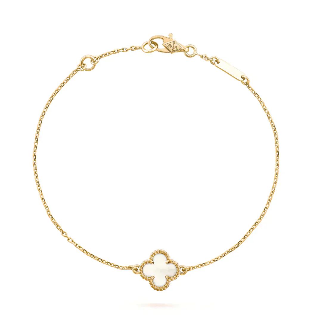 Regalia jewelryCLOVER WHITE MOP SINGLE FLOWER BRACELET