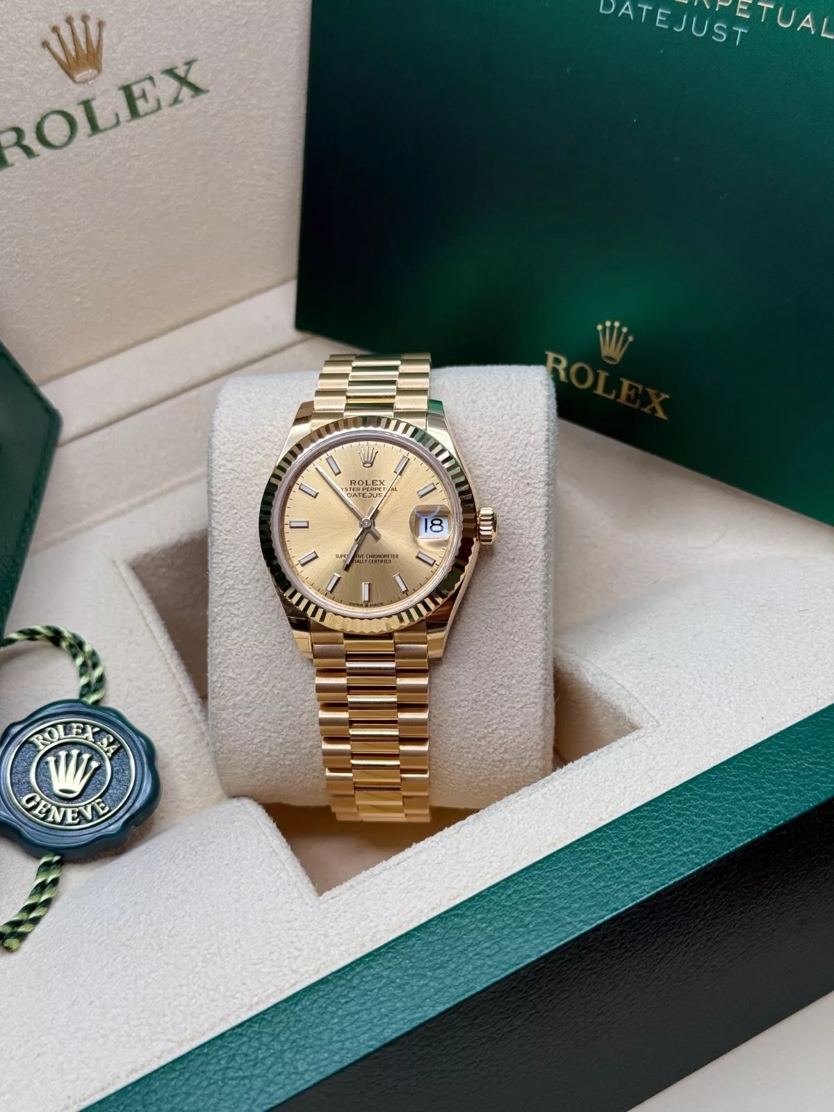 【Super Clone】ROLEX Datejust m278278-0040 Champagne 31mm Dial President Bracelet Watch