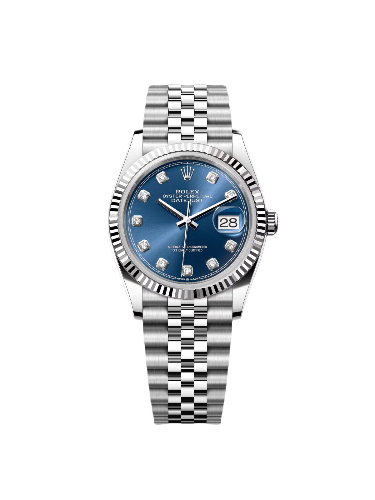 【Super Clone】ROLEX  Datejust 36mm 126234 Blue Diamond Dial Stainless Steel Jubilee Mens Watch