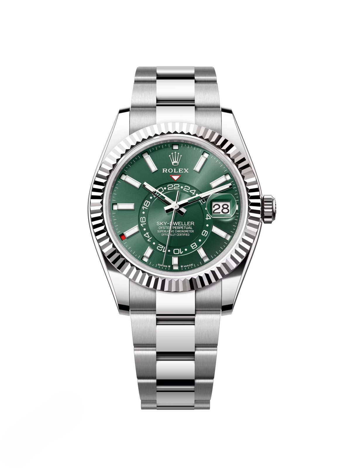 【Super Clone】ROLEX Sky-Dweller 42mm 336934-0001/0002 Stainless Steel Green Dial Oyster