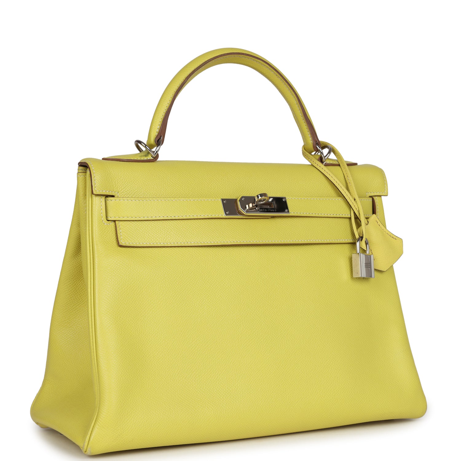 Hermès Kelly Retourne 32 Lime Candy Epsom Palladium Hardware