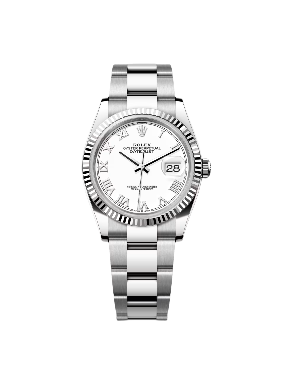 【Super Clone】ROLEX  Datejust 36mm 126234 White Roman Dial Oyster Stainless Steel Mens