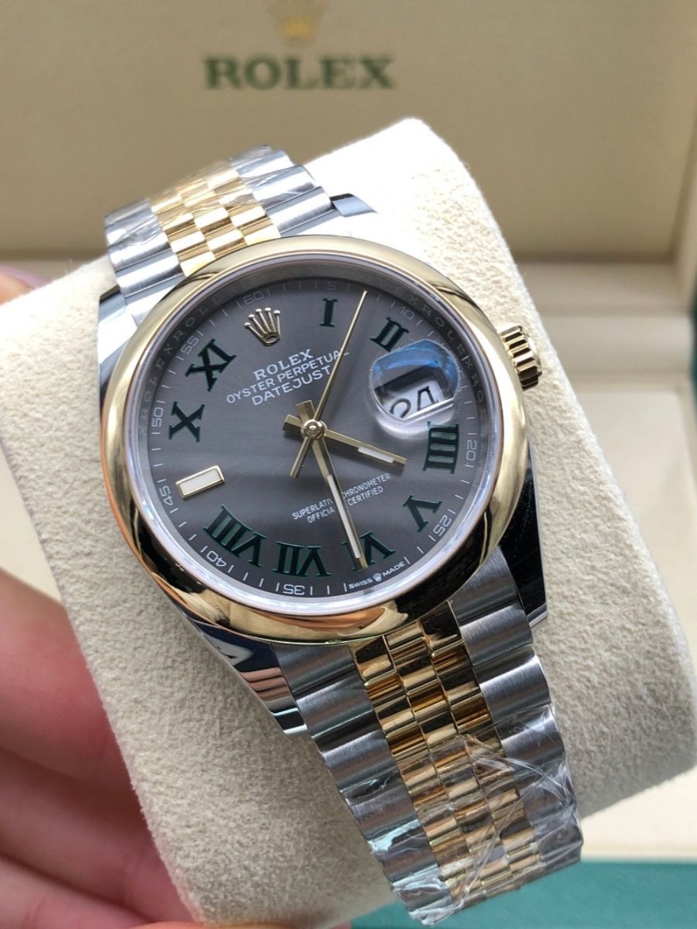 【Super Clone】ROLEX  Datejust 36mm 126203 Slate Dial 36mm Domed Bezel Oyster Bracelet