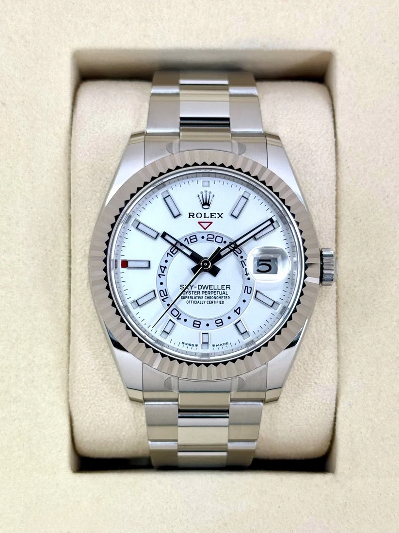 【Super Clone】ROLEX  Sky-Dweller 42mm 336934-0003/0004 Stainless Steel White Dial Oyster