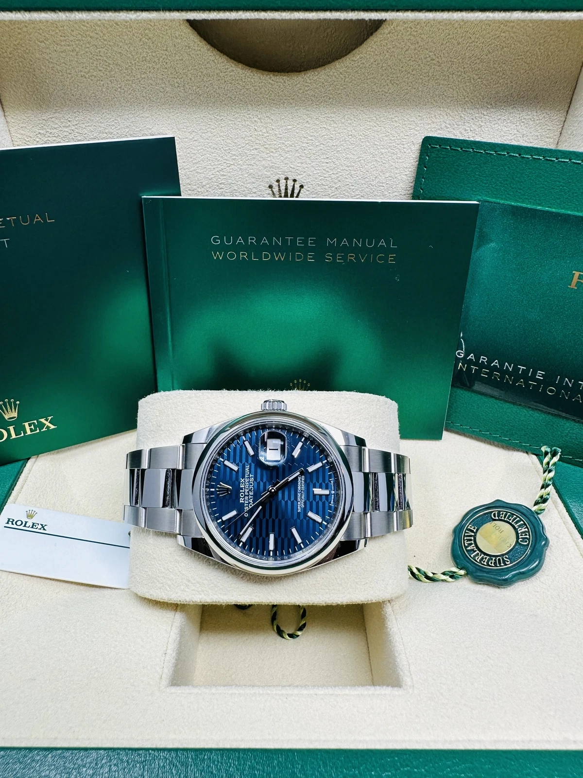【Super Clone】ROLEX  Datejust 36mm 126200 Oyster Perpetual Blue Fluted Motif Dial Jubilee Stainless Steel