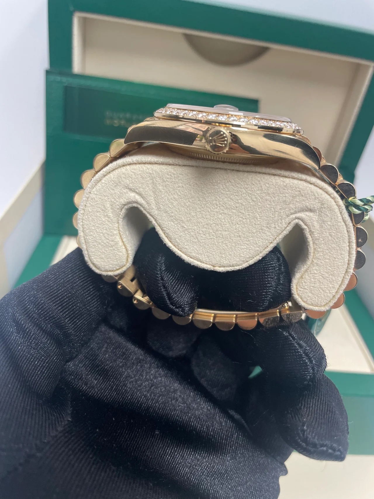 【Super Clone】ROLEX Day-Date 40mm Bright Black Dial President Watch 228348RBR-0043