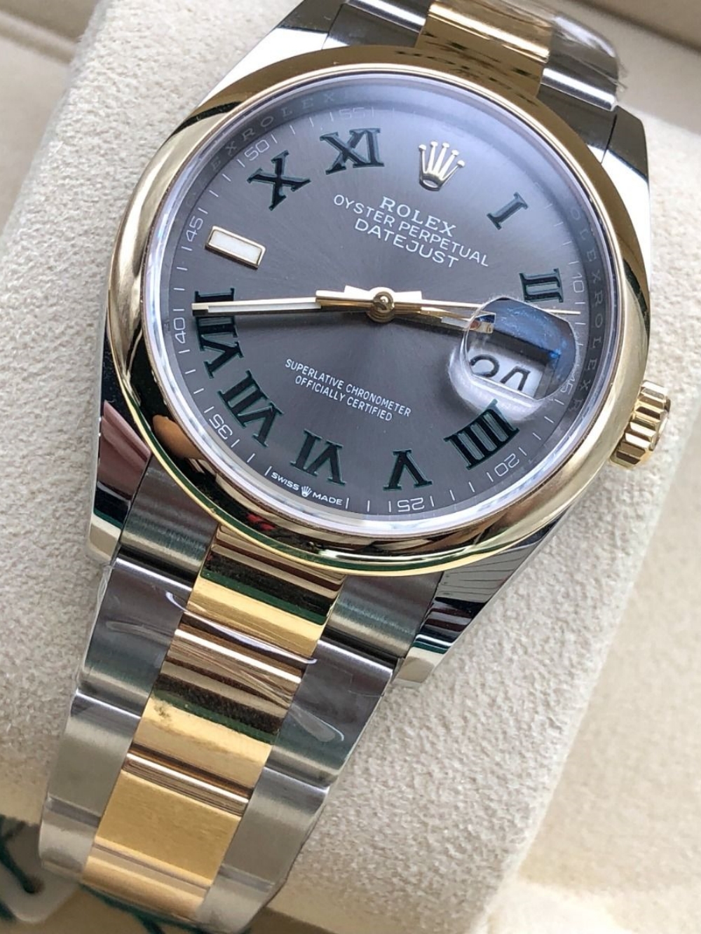 【Super Clone】ROLEX  Datejust 36mm 126203 Slate Dial 36mm Domed Bezel Oyster Bracelet