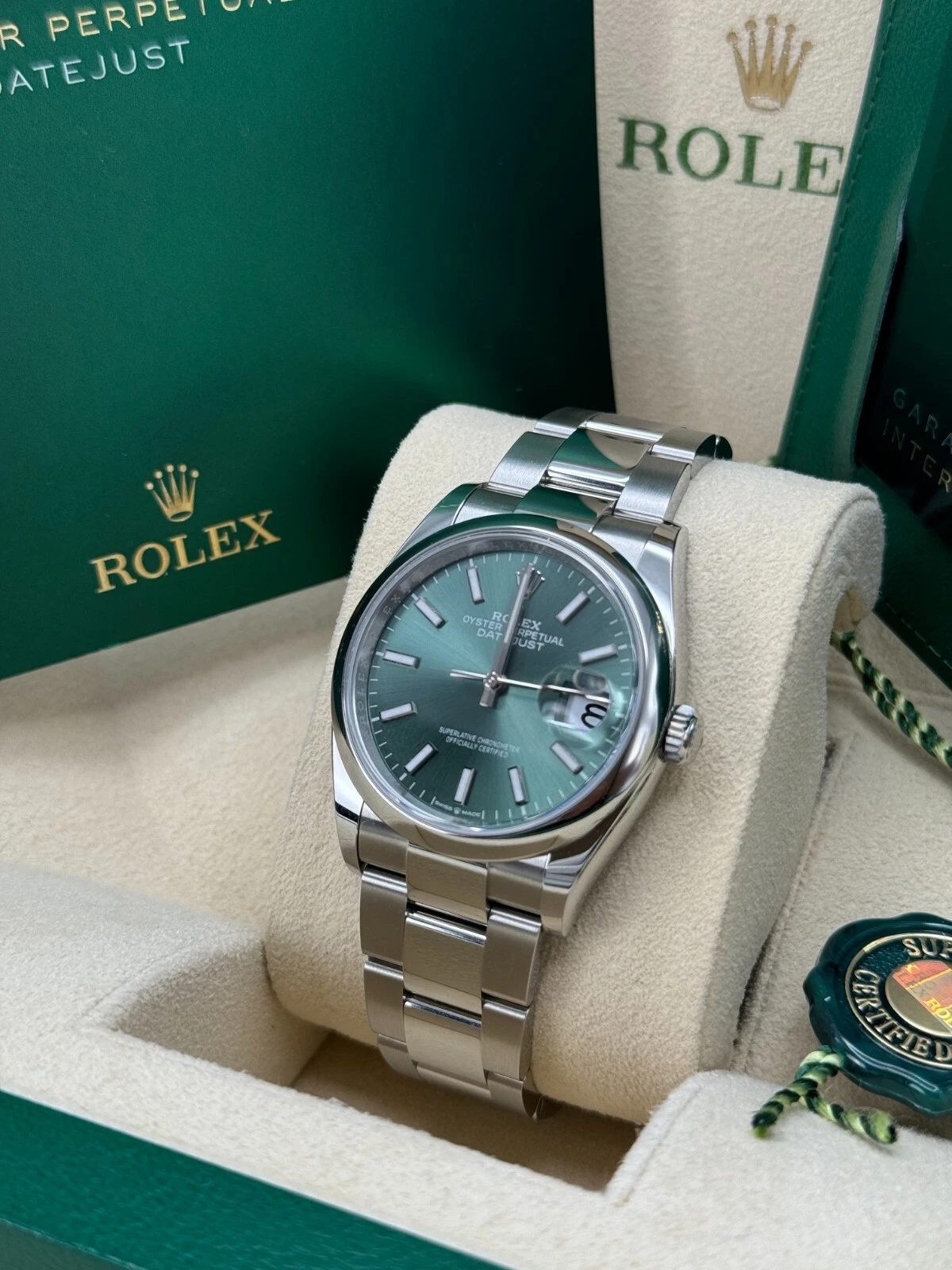 【Super Clone】ROLEX  Datejust 36mm 126200 Mint Green Dial Stainless Steel Oyster Bracelet Watch