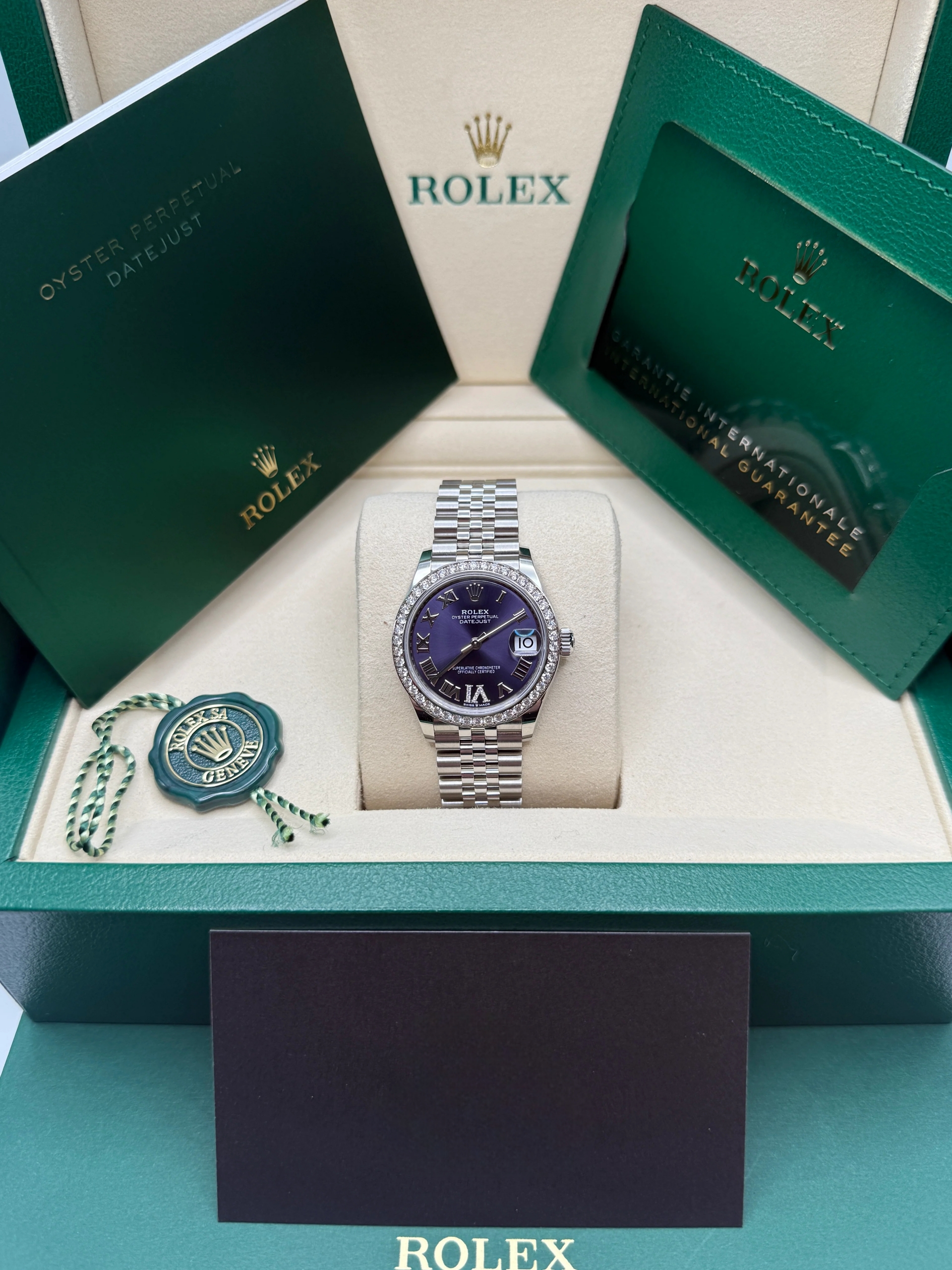 【Super Clone】ROLEXDatejust m278384RBR-0029/0030 Aubergine 31mm Dial Jubilee Watch