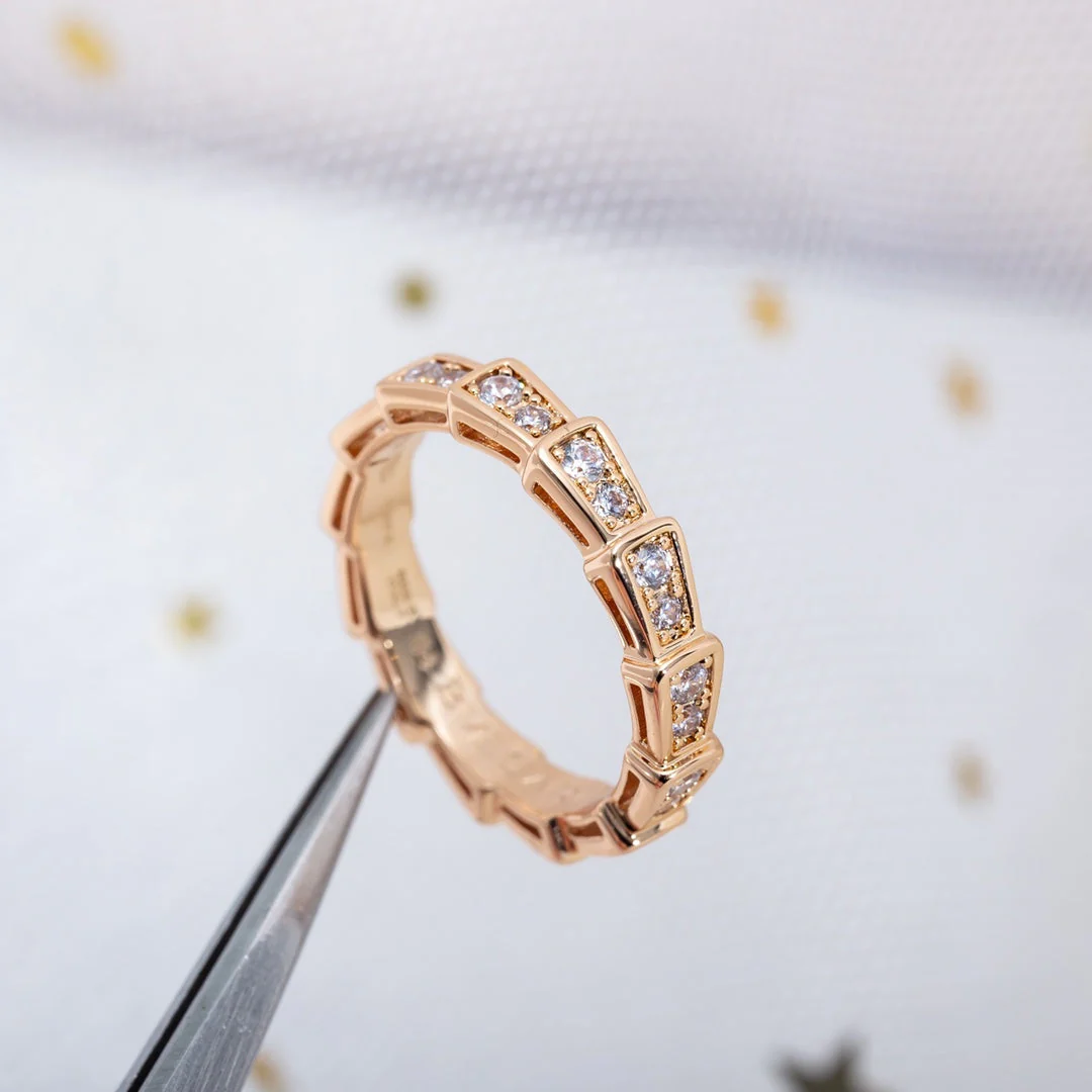 Regalia jewelrySERPENTI RING PINK GOLD DIAMOND PAVED 3MM