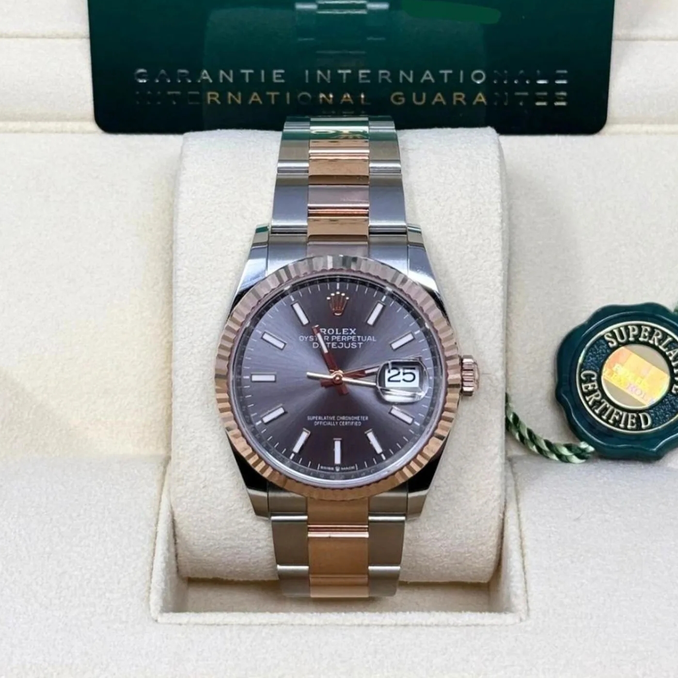 【Super Clone】ROLEX  Datejust 36mm 126231 Slate/Gray Dial Oystersteel and 18K Rose gold Oyster Bracelet