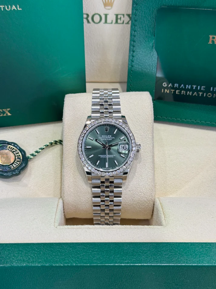 【Super Clone】ROLEX Datejust m278384RBR-0021/0022 Mint Green 31mm Dial Oyster Watch