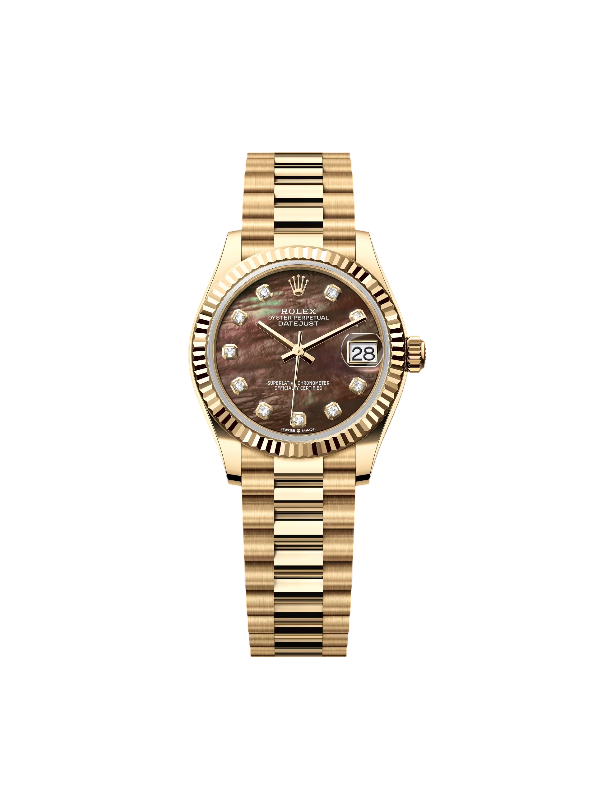 【Super Clone】ROLEX Datejust m278278-0038 Black Mother-of-Pearl 31mm Dial President Bracelet Watch