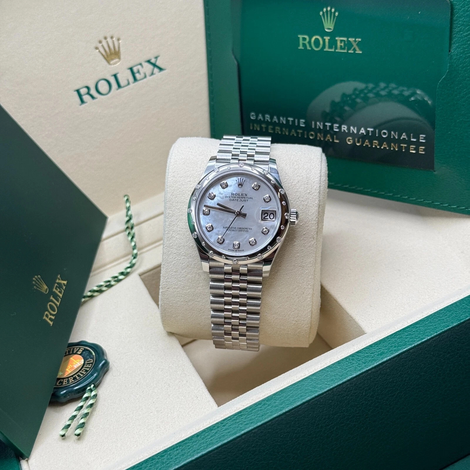 【Super Clone】ROLEX Datejust m278344-0005/0006 Mother-of-Pearl Dial 31mm Domed Diamond Oyster Watch
